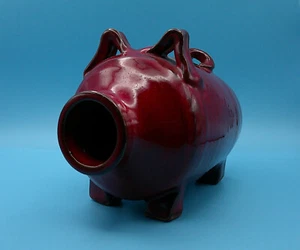 Signiertes Vintage Sparschwein aus roter Keramik - Bild 1 von 6
