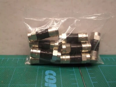 Coaxial Cable Compression Fitting - 12 Pack Connector - for RG6 Coax Cable - wit - Image 1 of 2