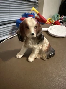 Vintage MCM Japan Cocker Spaniel Figurine Brown & White Porcelain Collectible - Picture 1 of 4