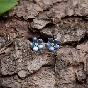 Pendiente Mini Forget Me Not plateado - Imagen 1 de 2
