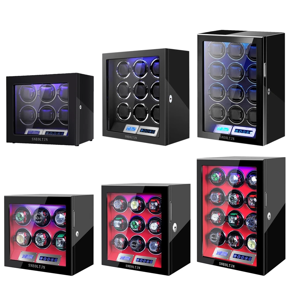 Enrollador de reloj para 6/12, iluminación LED incorporada y control de pantalla táctil LCD Foto 1 de 1