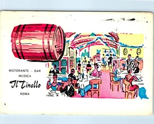 IL Tinello Restaurant, Bar & Music Rome, Italy Advertising Postcard c1972 - Picture 1 of 2