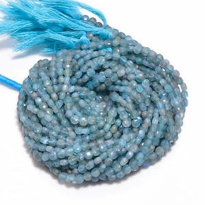 Natural Multi Apatite Gemstone Coin Shape Faceted Beads 4X4 mm Strand 13" GB-161 - Picture 1 of 2