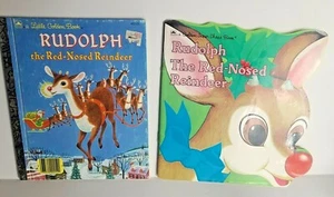 Rudolph The Red Nosed Reindeer Lot of 2 Golden Books - Picture 1 of 11