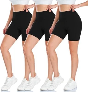 BLONGW 3er Set Damen Highwaisted Sport Shorts Schwarz S-M - Zdjęcie 1 z 4