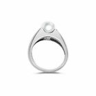 10K White Gold Freshwater Cultured Pearl Gemstone Ring Size 7.5