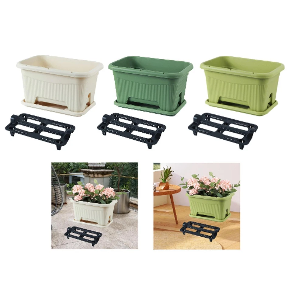 Vegetable Planting Pot Flower Planter Versatile W/ Removable Tray Rectangular - Image 1 of 1