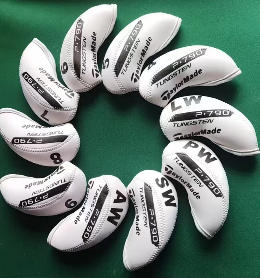 10Pcs TaylorMade P790 Iron Head Cover Golf Club Covers 4-9-ASPL/W White