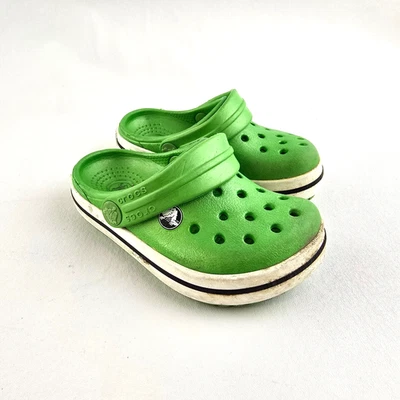 Zueco Crocs Clásico Niños Verde Talla C4 C5 Sandalias Sin Cordones Zapatos Cómodos Niño Pequeño Foto 1 de 4