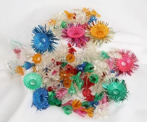 Vtg 127 Plastic Christmas Twinkle Light Covers Sputniks Petals Reflectors + NOS - Picture 1 of 12