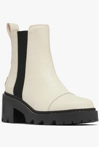Botas Chelsea Sorel Joan Now para mujer (talla 8) impermeables tiza/negras - Imagen 1 de 9