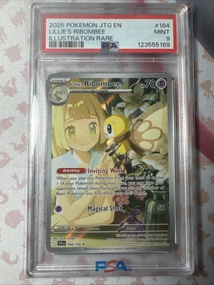 Lillie's Ribombee 164/159 Journey Together Illustration Rare Pokemon PSA 9 - Image 1 of 2