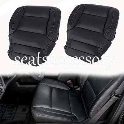 Cubierta de asiento inferior delantera de cuero negra para Chevy Silverado Suburban 2014-2019 Foto 1 de 4