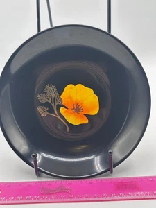 MCM Couroc of Monterey 7 5/8” Bowl Plate Flower Poppy - Picture 1 of 6
