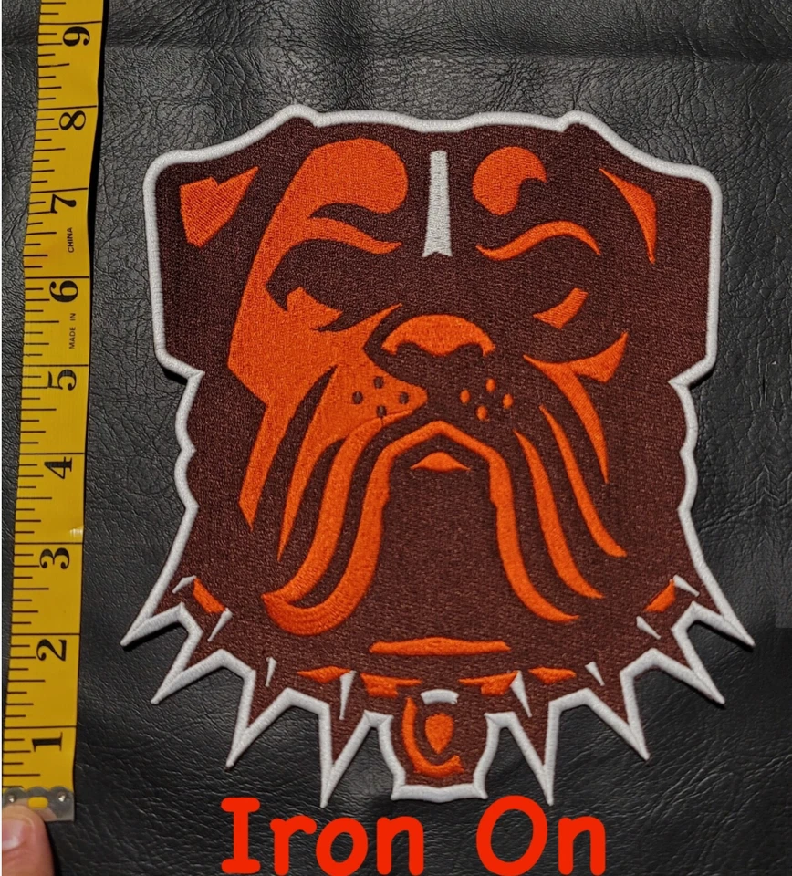 Large 8" Cleveland Browns Big Dawg Pound Logo Football Jersey Patch Dog Patch - Image 1 of 1