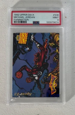 1992 UPPER DECK BASKETBALL #506 MICHAEL JORDAN FANIMATION PSA 9 MINT - Image 1 of 2