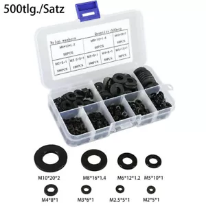 500tlg Nylonscheibe Nylon Unterlegscheiben Flach Dichtungsringe Sortiment M2-M10 - Bild 1 von 9