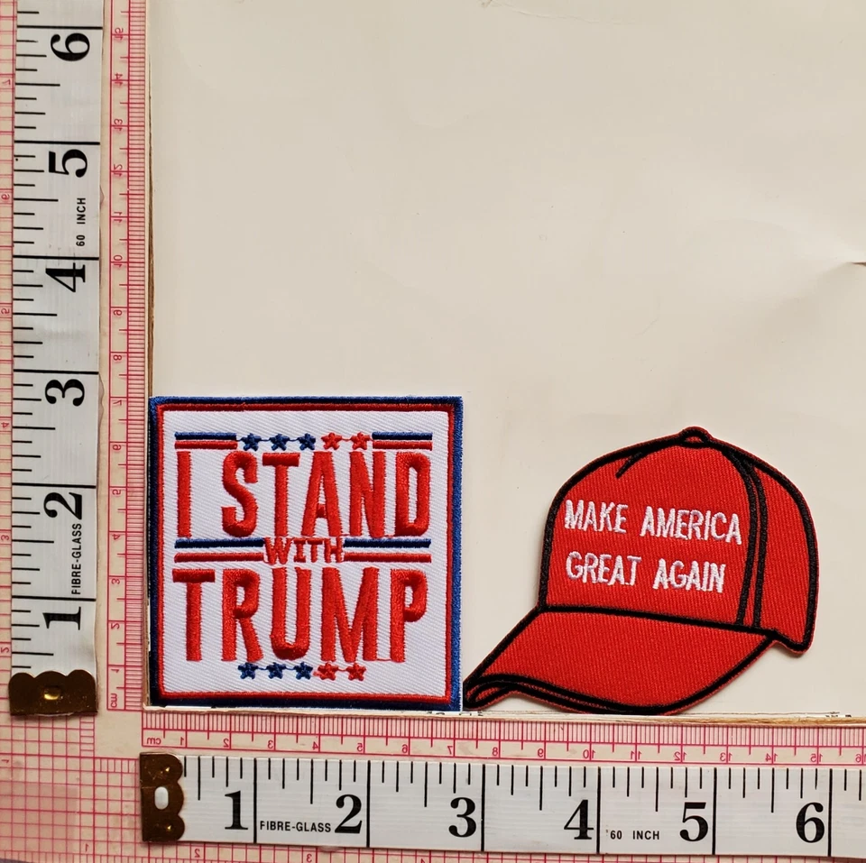 I Stand With Trump Maga Hat Jacket Vest Hat Patches Appliques Lot Iron On lot - Image 1 of 1