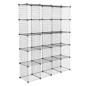 70" Wire Cube Storage Organizer 20-Cube Metal Grids Storage Bins Shelves Modular - Picture 1 of 8