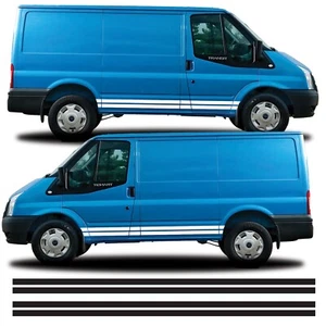 ST Style Side Stripes Decal Stickers Vinyl Kit Fits Ford Transit Van mk7 SWB - Picture 1 of 3