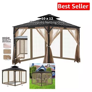 Water-Resistant 4-Panel Gazebo Mosquito Netting with Easy Installation Hooks - Picture 1 of 9