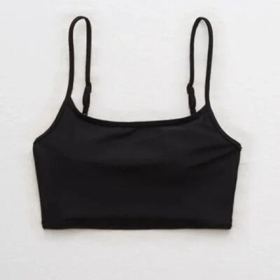 Aerie Black Bikini Top longline Scoop Neckline XS NWT Beach summer resort pool - Image 1 of 4
