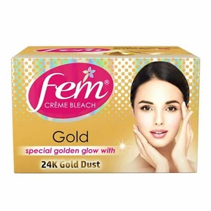 Fem Cream Creme Bleach Face Skin Whitening - 24k Gold Dust - 24 gm - India - Picture 1 of 4