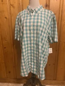 Camisa Sonoma 2XL con botones para hombre manga corta verde a cuadros informal nueva con etiquetas - Imagen 1 de 13