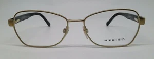 Burberry B 1269 Matte Gold 1198 Metal Eyeglasses Frame 54-16-135 Italy New RX - Picture 1 of 5