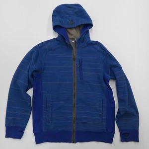 Chaqueta Lululemon Ropa Activa para Hombre M Azul Gris a Rayas Con Capucha Forrada con Cremallera - Imagen 1 de 21
