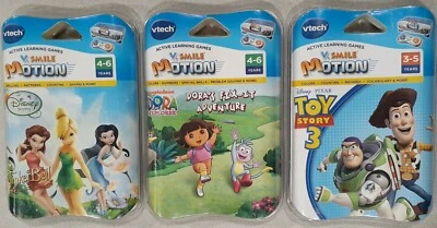 New Vtech V.smile Motion Lot Of 3! Tinkerbell, Dora, & Toy Story 3 - Image 1 of 4
