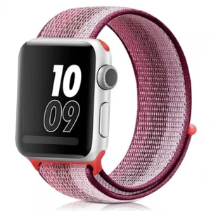 Bracelet Montre Compatible Avec Apple 1 2 3 (38 MM) 4 5 6 Se (40 MM) Rouge Rose - Photo 1 sur 1