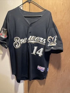 Jersey cosido Majestic #14 Casey McGehee Milwaukee Brewers azul talla 50 - Imagen 1 de 8