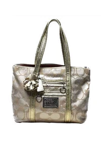 Coach Special Edition Poppy Signature Sequin Bag Size L - Picture 1 of 7