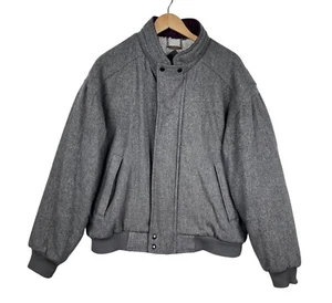 Vintage Members Only Sherpa Lined 100% Wool Grey Jacket Size 44 - Picture 1 of 10