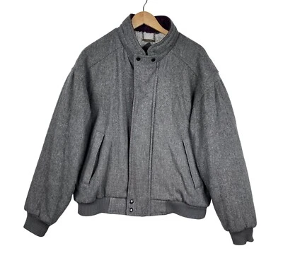 Vintage Members Only Sherpa Lined 100% Wool Grey Jacket Size 44 - Image 1 of 4