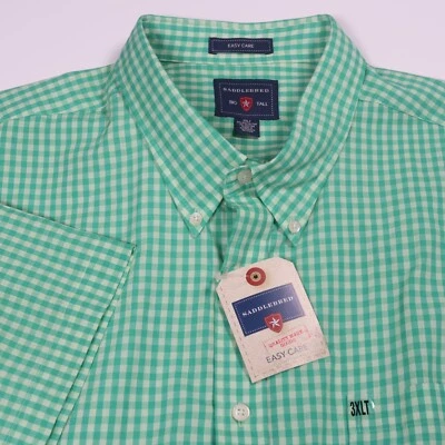 NEW Saddlebred Easy Care Button Down Big & Tall Gingham Shirt 3XLT - Image 1 of 4