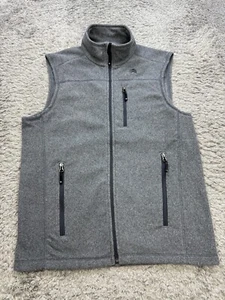 Solaris Vest Mens Medium Heather Gray Fleece Full Zip Mock Neck Hiking Sweater - Picture 1 of 9