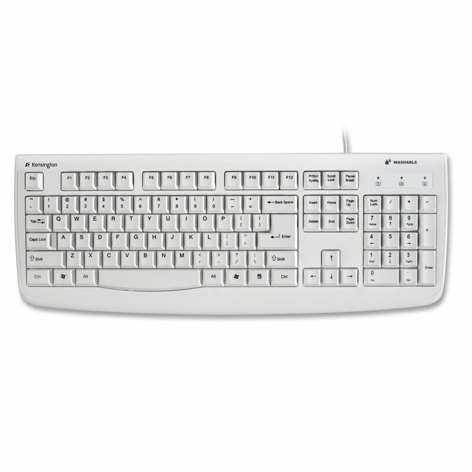 Kensington Washable USB QWERTY Keyboard - White - Image 1 of 1