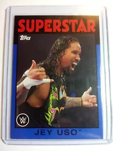 WWE Jey Uso #17 2016 Topps Heritage Blue Parallel Card SN 19 of 25 - Picture 1 of 1