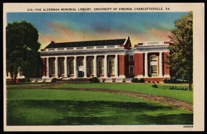 Alderman Memorial Library University Of Virginia Charlottesville Linen Postcard - Picture 1 of 2