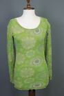 Gudrun Sjoden Green Floral Long Sleeve Stretch Blouse Top Size M