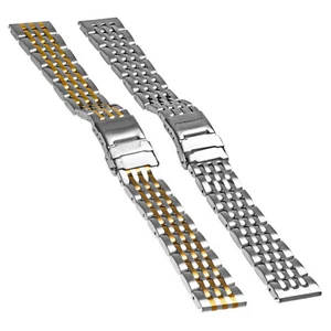 Correa de correa de reloj de pulsera de acero inoxidable y metal de dos tonos StrapsCo - Imagen 1 de 9