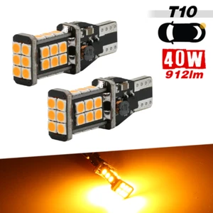 2x T10/921/194 Yellow LED for Front Side Marker Light Bulbs 900 lm - Picture 1 of 5