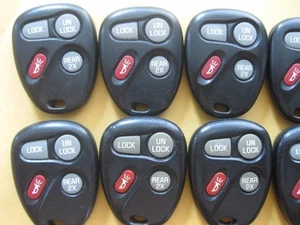 LOT 10 REMOTES CHEVY GMC BUICK CADILLAC 4 BUTTONS KEYLESS 15043458 FACTORY OEM - Picture 1 of 8