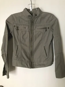 Girls M 8 short jacket army green Joujou Royale 80's style stitched styling JJ - Picture 1 of 9