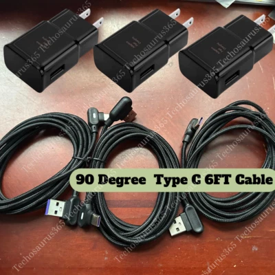 3 Pack For Samsung Galaxy S21 S20 A51 A14 A13 5G A12 Fast Charger & USB-C Cable - Image 1 of 4