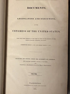 American State Papers POST OFFICE 1790-1833 Gales Seaton 1834 United States Mail - Foto 1 di 12