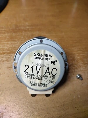 Samsung Microwave ME18H704SFS # SSM-16HR MDPJ030BF Turntable Synchronous Motor - Image 1 of 3