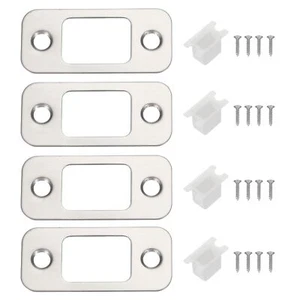 Door Deadbolt Strike Plates Stainless Steel Round Strike Door Locks Latch Str... - Picture 1 of 7